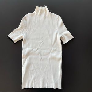 Zara ribbed knit top short sleeve and mock neck